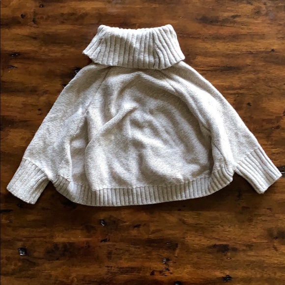 Crazy 8 Knitted Taupe Girl’s Turtleneck Poncho - Picture 2 of 2